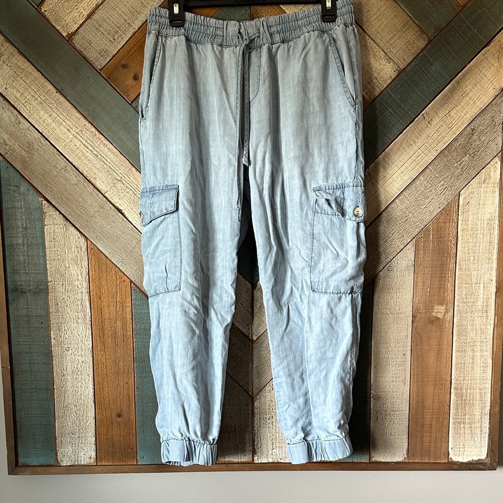 Light Blue Cargo Jogger Pants